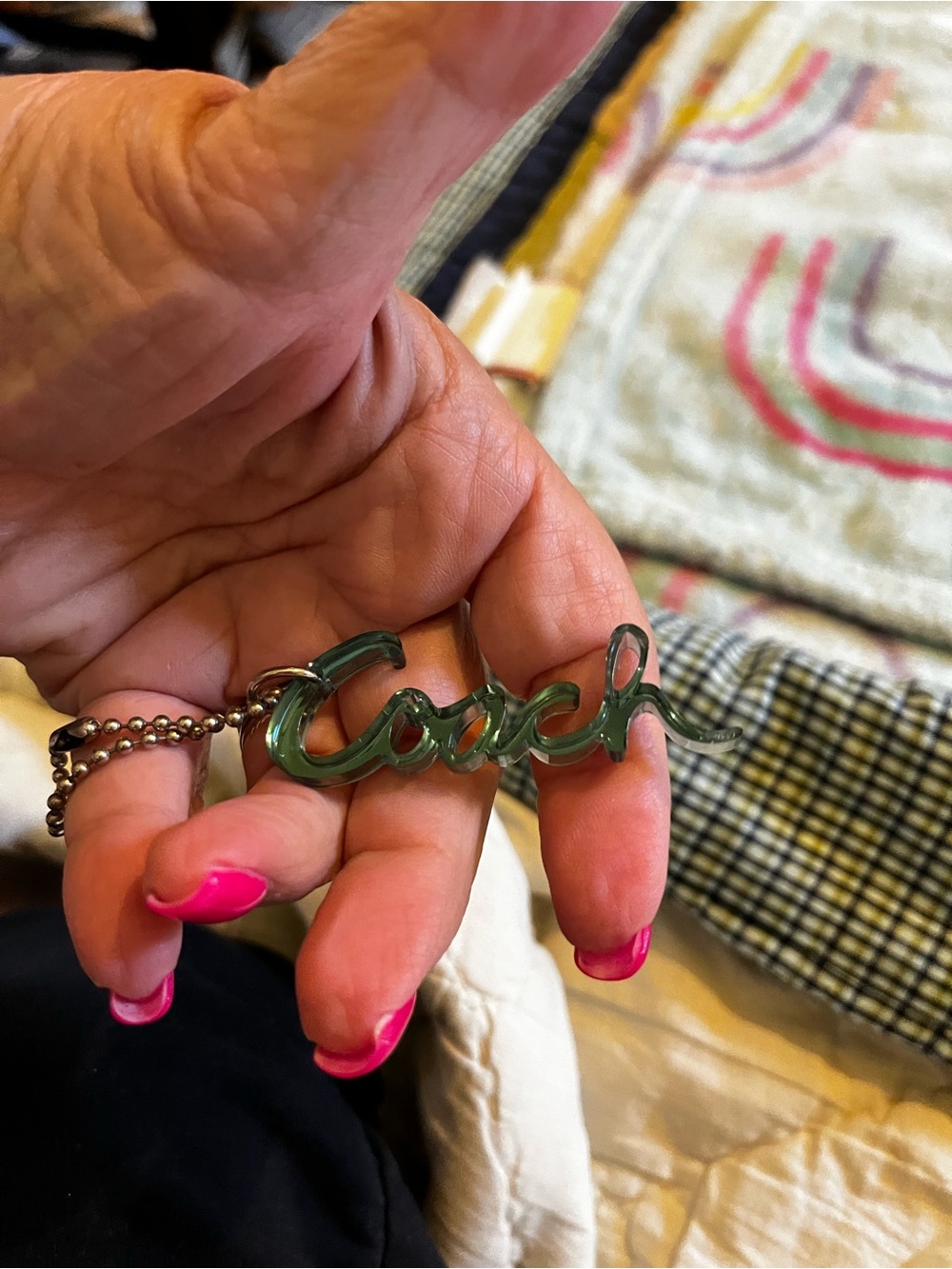 Coach Script Logo Bag Charm - Picture 4 of 9